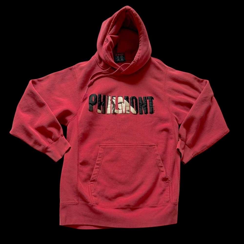 90's MV Sport Pro-Weave Philmont Scout Ranch Hoodie Red Camo Applique Mens Small